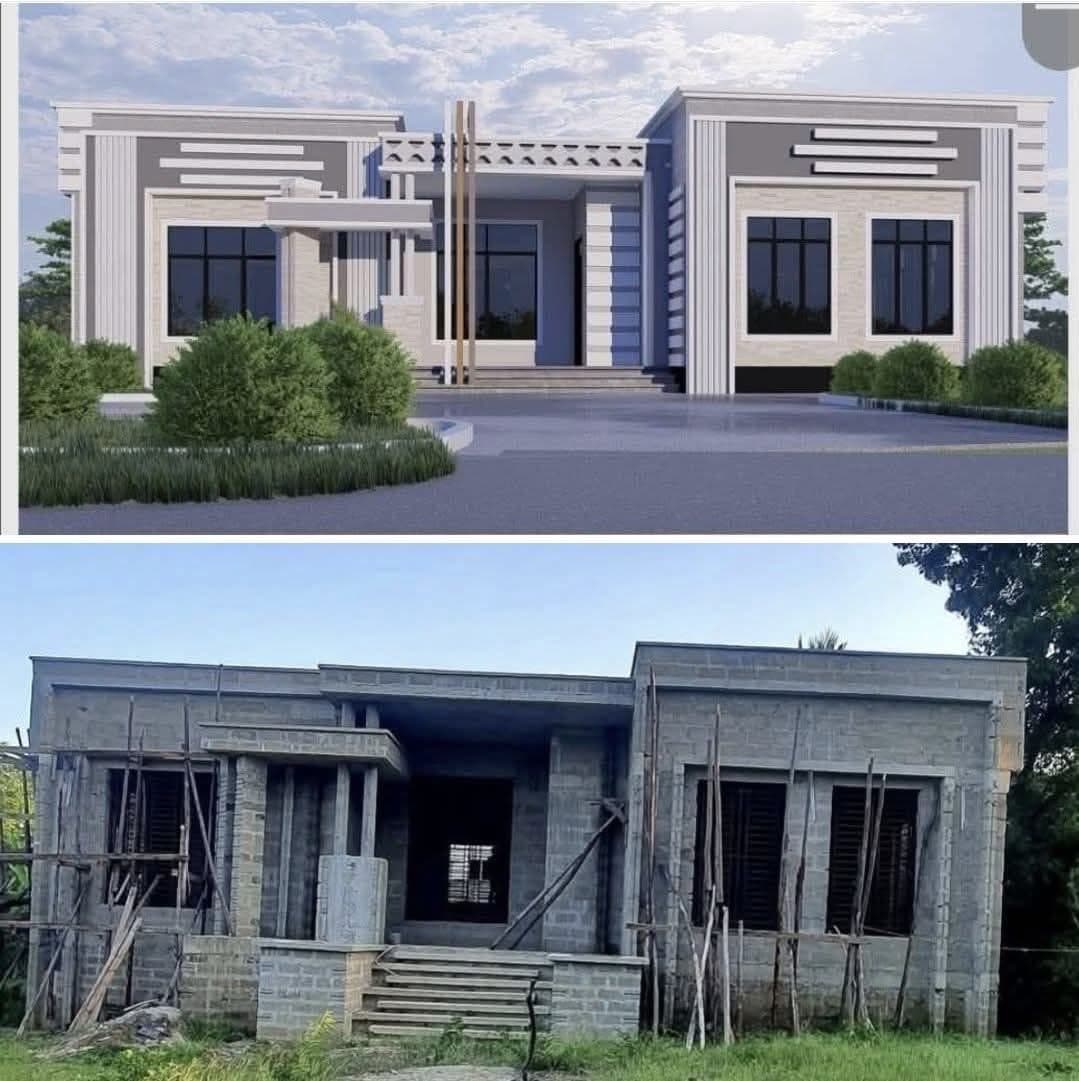 Concept vs. site bungalow