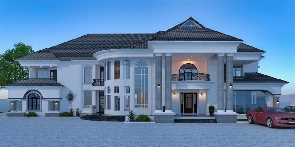 Modern mansion elevation